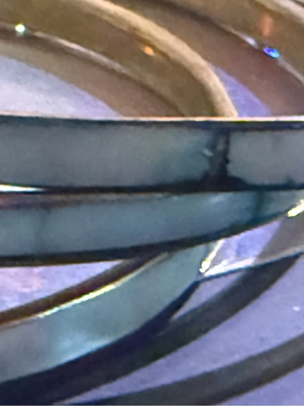Set Of 3 Vintage Mother of Pearl Inlay Skinny Brass Bangles